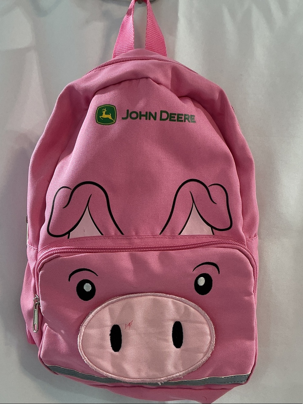 John Deere 13in Pink Pig Kids MiniBackpack with Green Logo